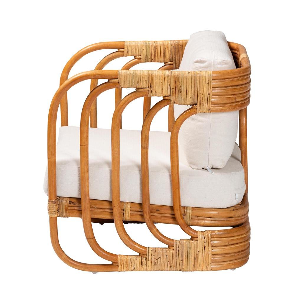 Corsa Modern Bohemian Natural Rattan Arm Chair