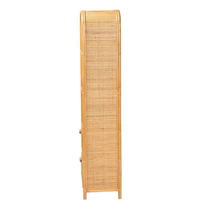Curacao Modern Bohemian Light Honey Rattan 2-Drawer Bookcase