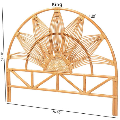 Jasmine Modern Bohemian Natural Rattan King Size Standalone Headboard
