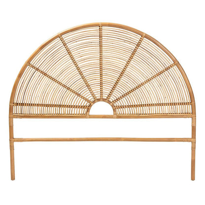 Nina Modern Bohemian Honey Rattan Queen Size Standalone Headboard