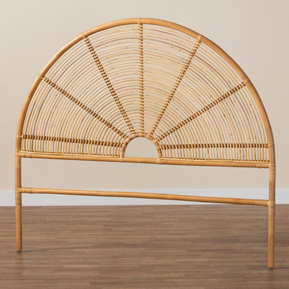 Nina Modern Bohemian Honey Rattan Queen Size Standalone Headboard