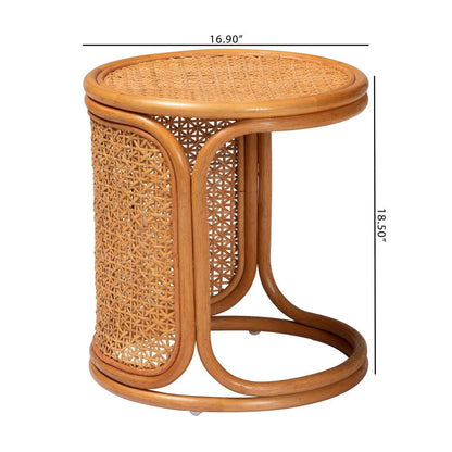 Eldon Bohemian Honey Rattan End Table