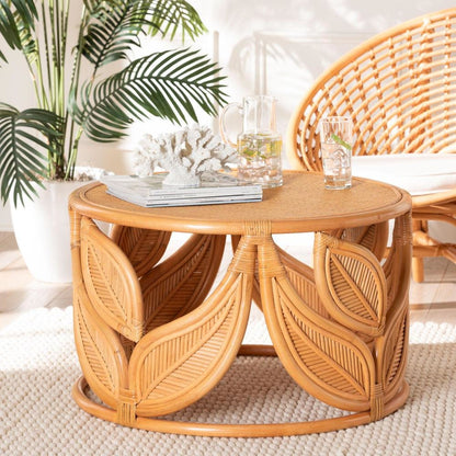 Raflesia Modern Bohemian Natural Rattan Coffee Table