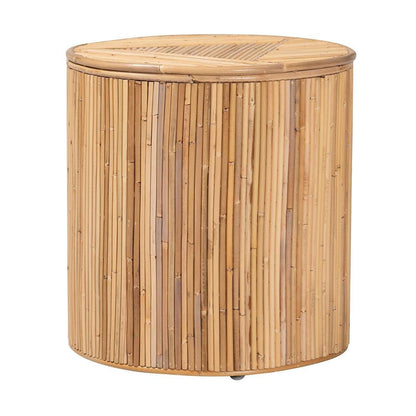 Milagra Modern Bohemian Natural Rattan End Table