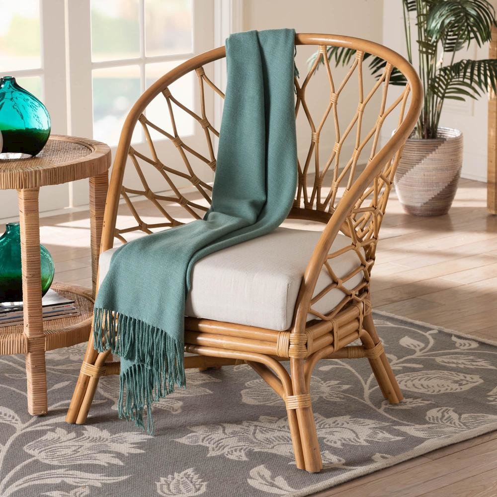 Emmeline Bohemian Honey Rattan Accent Chair