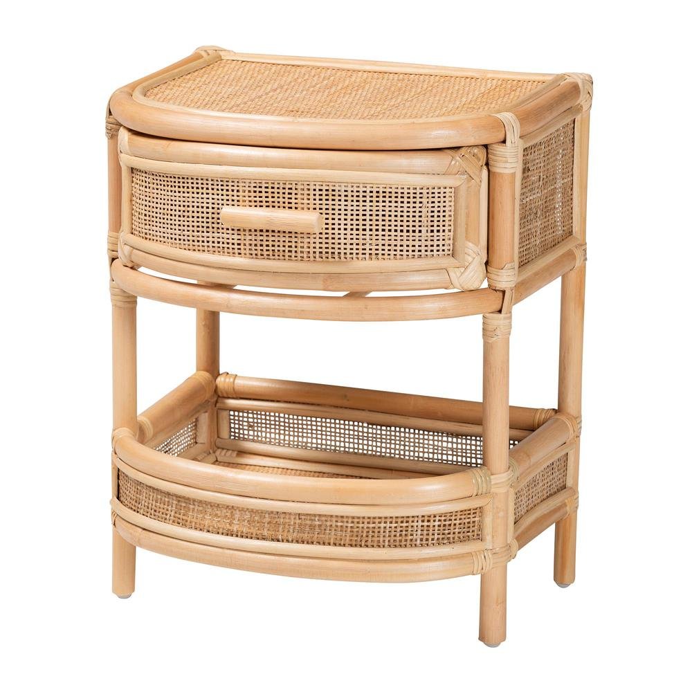 Divitia Bohemian Natural Rattan 1-Drawer Nightstand