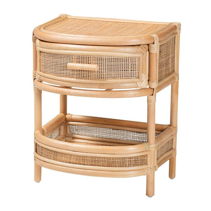 Divitia Bohemian Natural Rattan 1-Drawer Nightstand