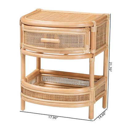Divitia Bohemian Natural Rattan 1-Drawer Nightstand