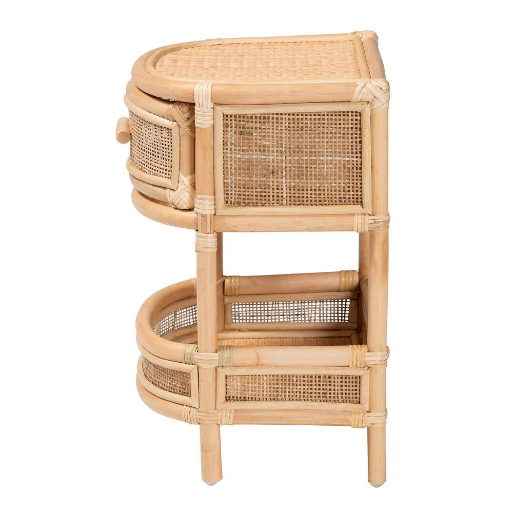 Divitia Bohemian Natural Rattan 1-Drawer Nightstand
