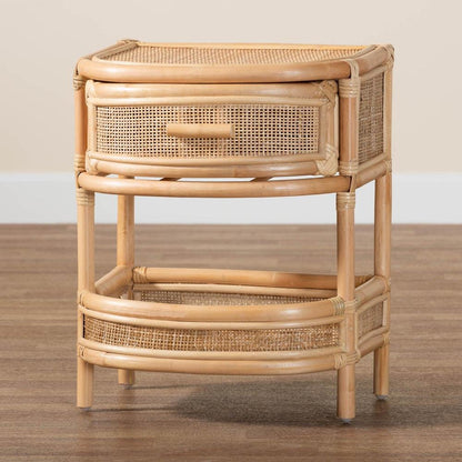Divitia Bohemian Natural Rattan 1-Drawer Nightstand