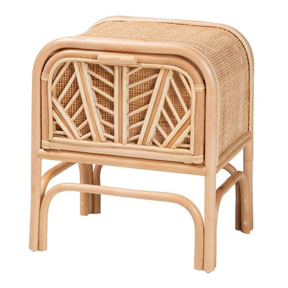 Carabella Bohemian Natural Rattan 1-Drawer Nightstand