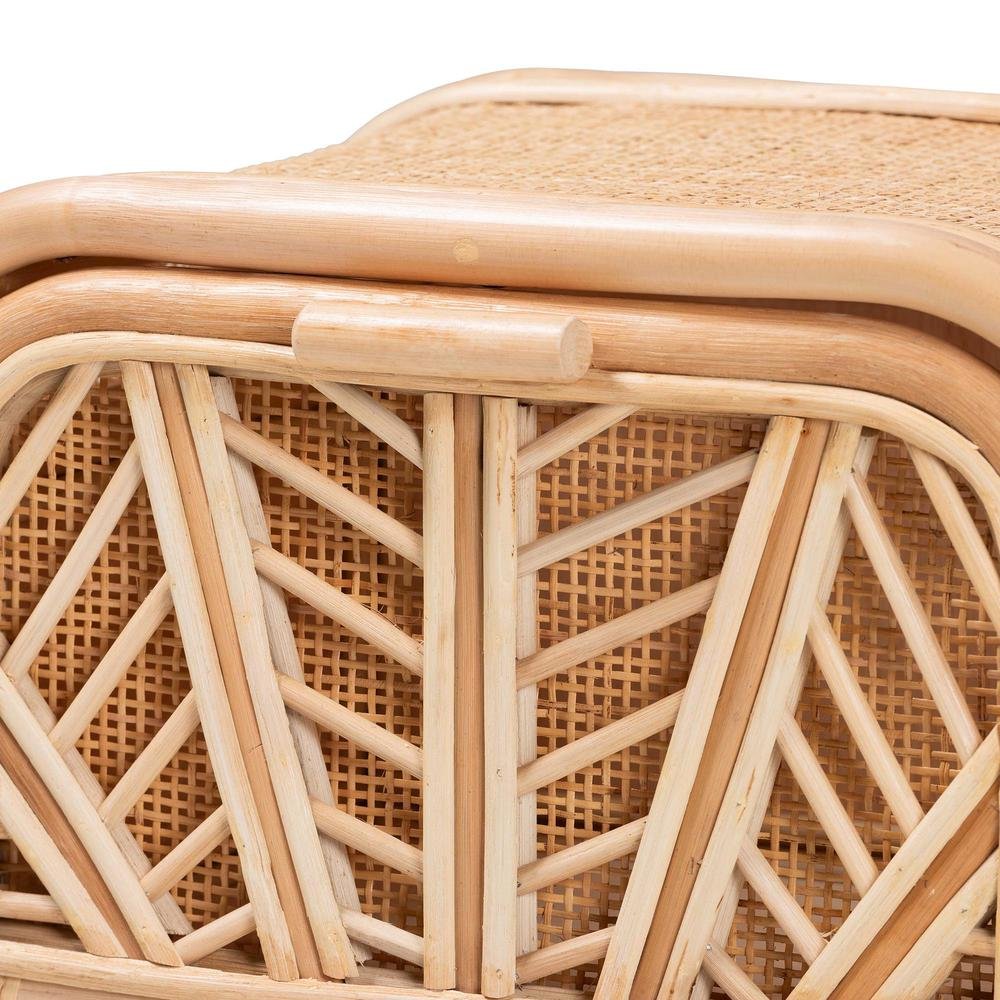 Carabella Bohemian Natural Rattan 1-Drawer Nightstand