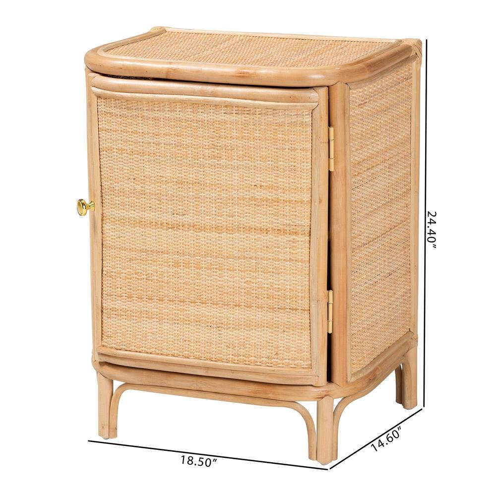 Kiara Bohemian Natural Rattan Nightstand