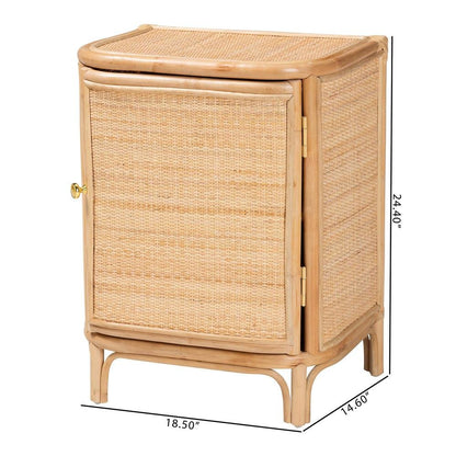 Kiara Bohemian Natural Rattan Nightstand
