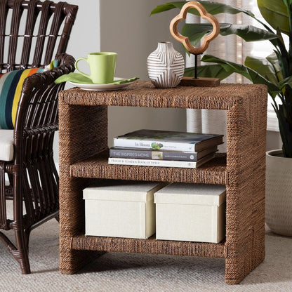 Liza Bohemian Natural Seagrass End Table