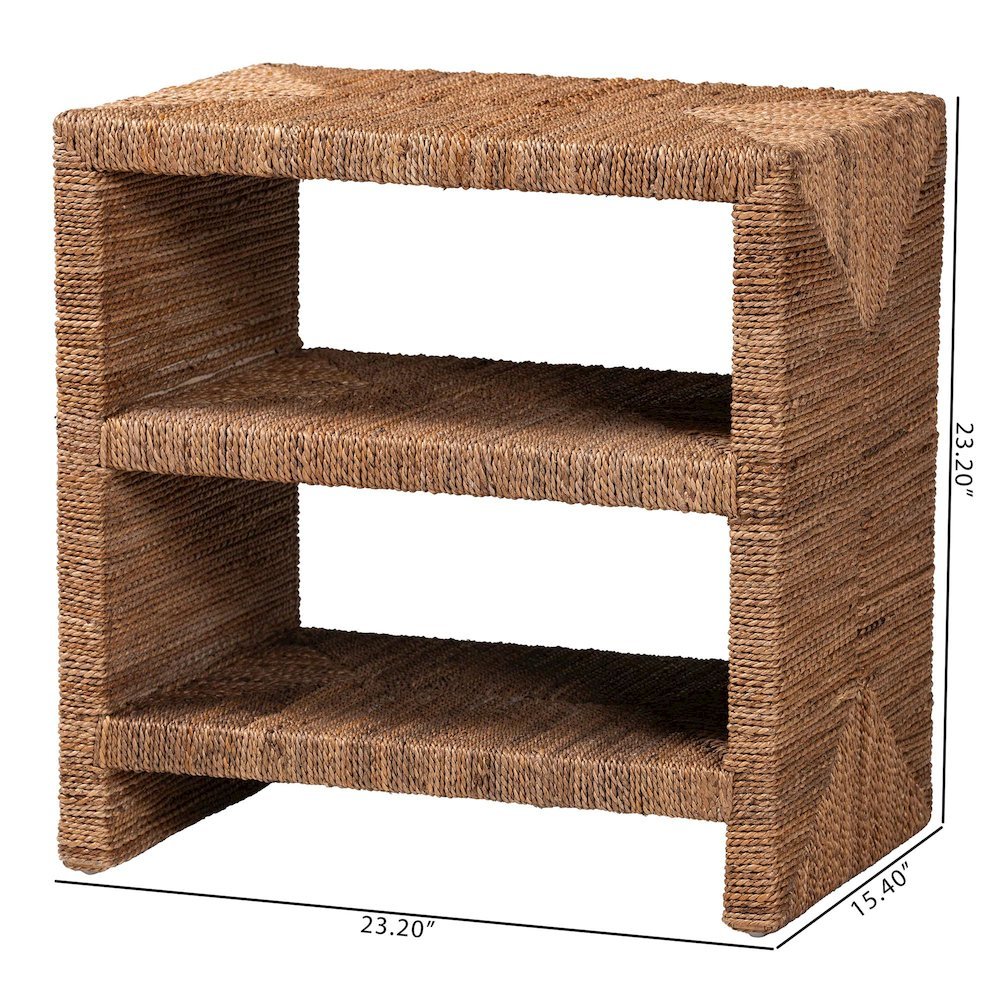 Liza Bohemian Natural Seagrass End Table
