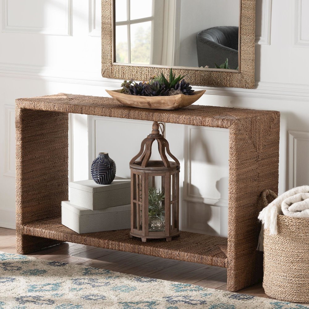 Liza Bohemian Natural Seagrass Console Table