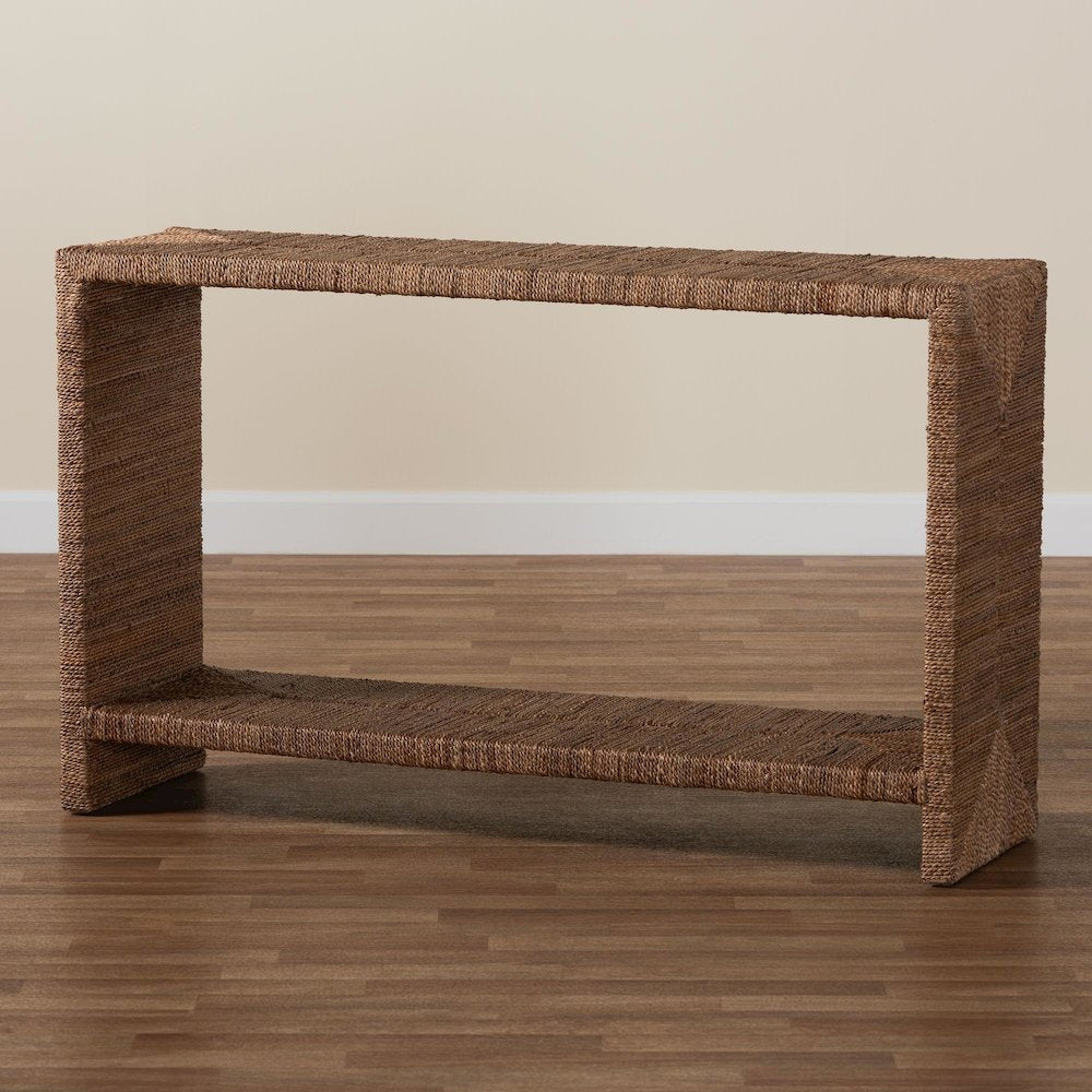 Liza Bohemian Natural Seagrass Console Table