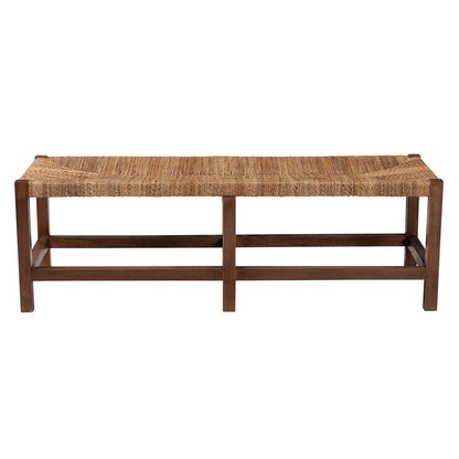 Liza Bohemian Natural Seagrass and Wood Accent Bench
