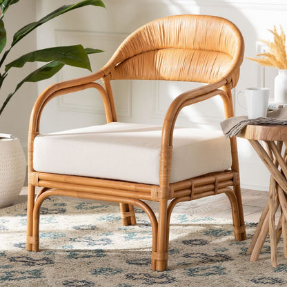 Marisa Bohemian Light Honey Rattan Arm Chair