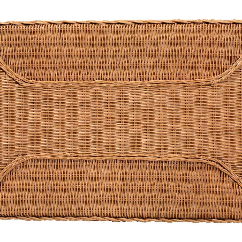 Minahasa Bohemian Light Honey Braided Rattan Side Table