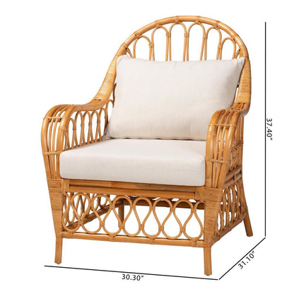 Reina Bohemian Light Honey Rattan Arm Chair