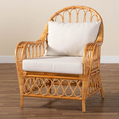 Reina Bohemian Light Honey Rattan Arm Chair
