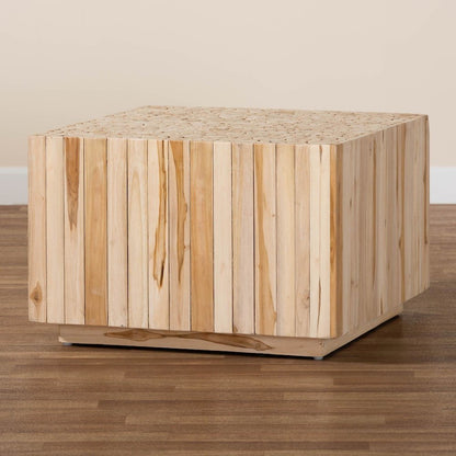 Bohemian Natural Teak Wood Coffee Table with Unique Repurposed Wood Logs