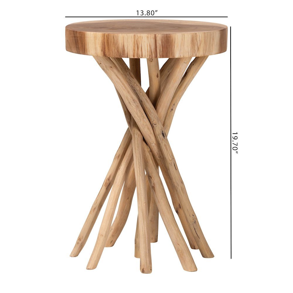 Liberte Natural Teak Wood End Table