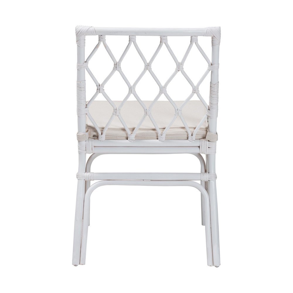 Carwyn Bohemian White Rattan Dining Chair