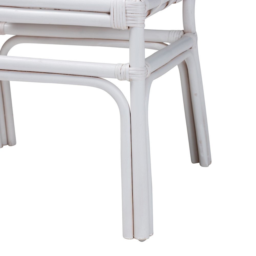 Carwyn Bohemian White Rattan Dining Chair