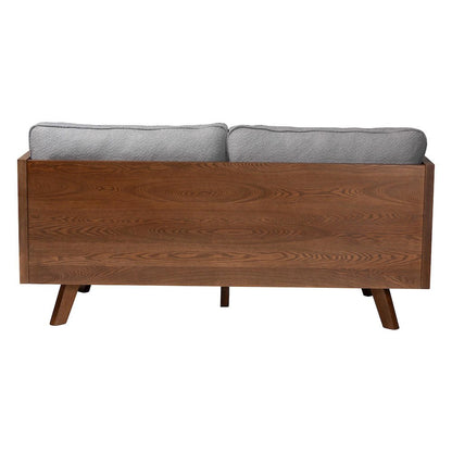 Uriel Mid-Century Modern Grey Boucle Fabric Sofa