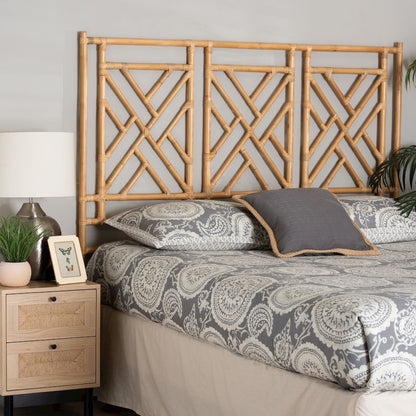 Karavo Bohemian Natural Rattan Queen Size Standalone Headboard
