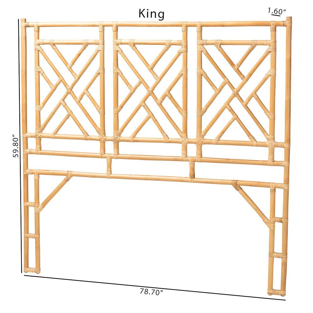 Karavo Bohemian Natural Rattan Queen Size Standalone Headboard