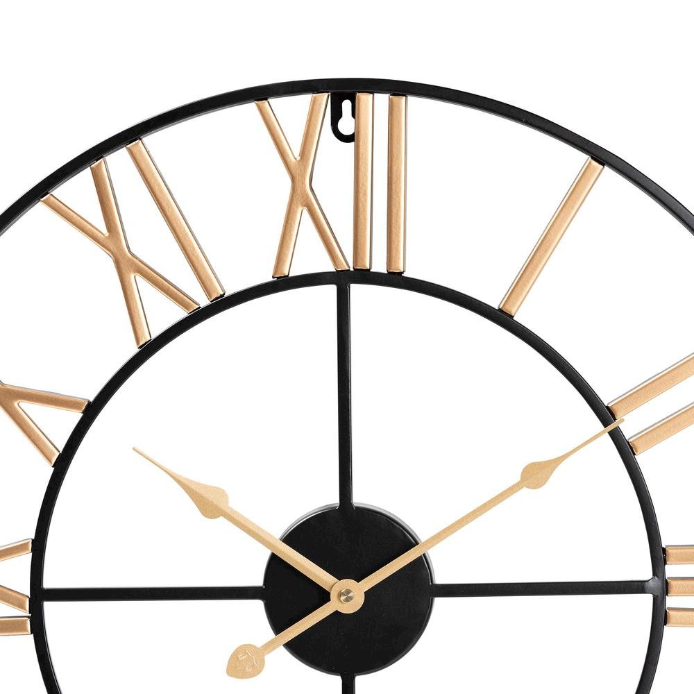 Baxton Studio Auden Modern Industrial Two-Tone Black and Gold Metal Wall Clock