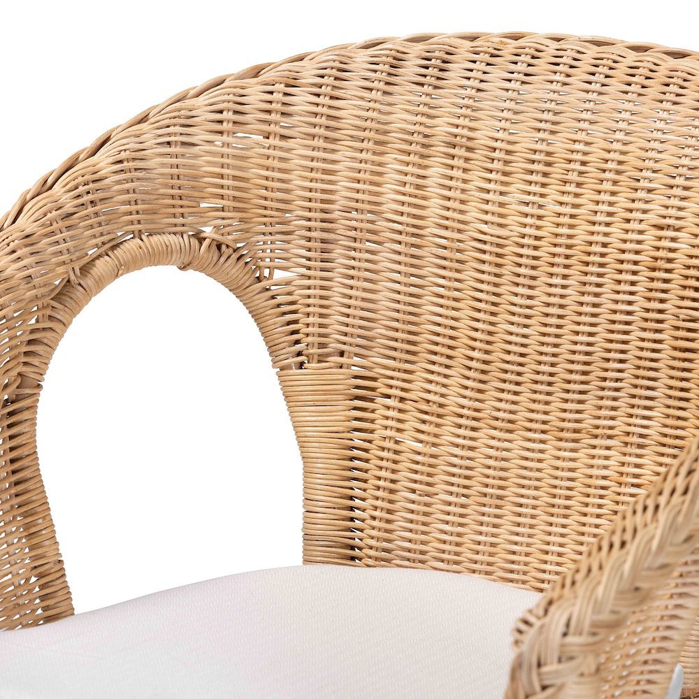 Abbey Modern Bohemian Natural Rattan Dining Chair