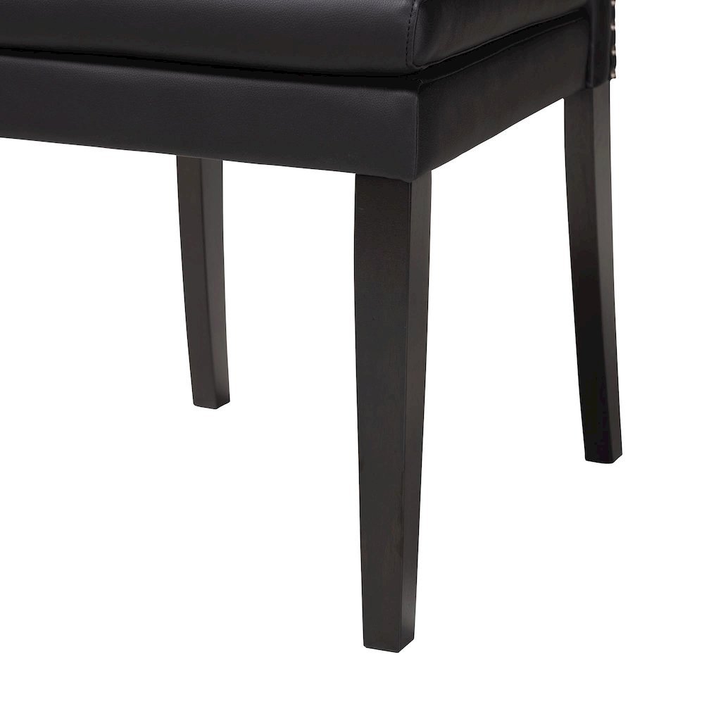 Leather Button-Tufted Nail heads Trim Dining Chair (Set of 2)