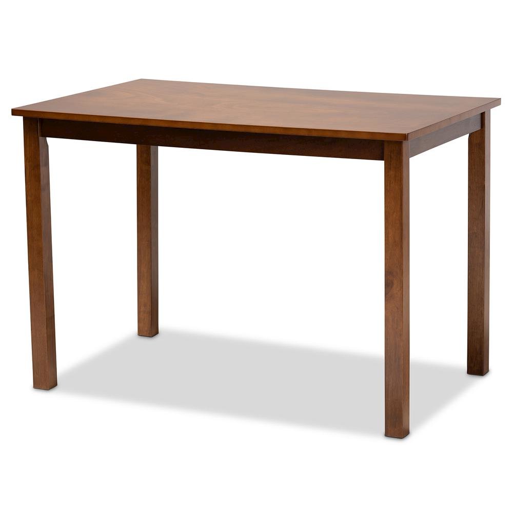 Walnut Brown Finished Wood 7-Piece Dining Set