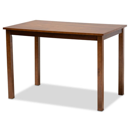 Walnut Brown Finished Wood 7-Piece Dining Set