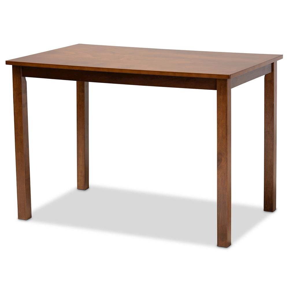 Walnut Brown Finished Wood 5-Piece Dining Set