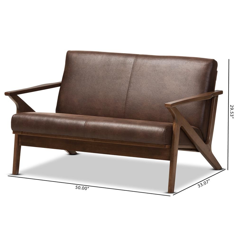 Leather 2-Seater Loveseat