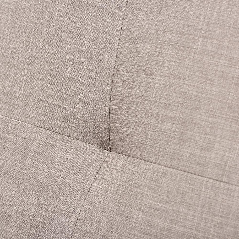 Bianca Mid-Century Modern Walnut Wood Light Grey Fabric Tufted Lounge Chair