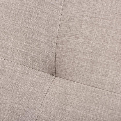 Bianca Mid-Century Modern Walnut Wood Light Grey Fabric Tufted 2-Seater Loveseat
