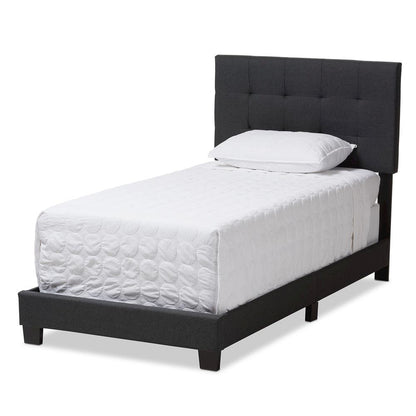 Brookfield Modern and Contemporary Charcoal Grey Fabric Twin Size Bed