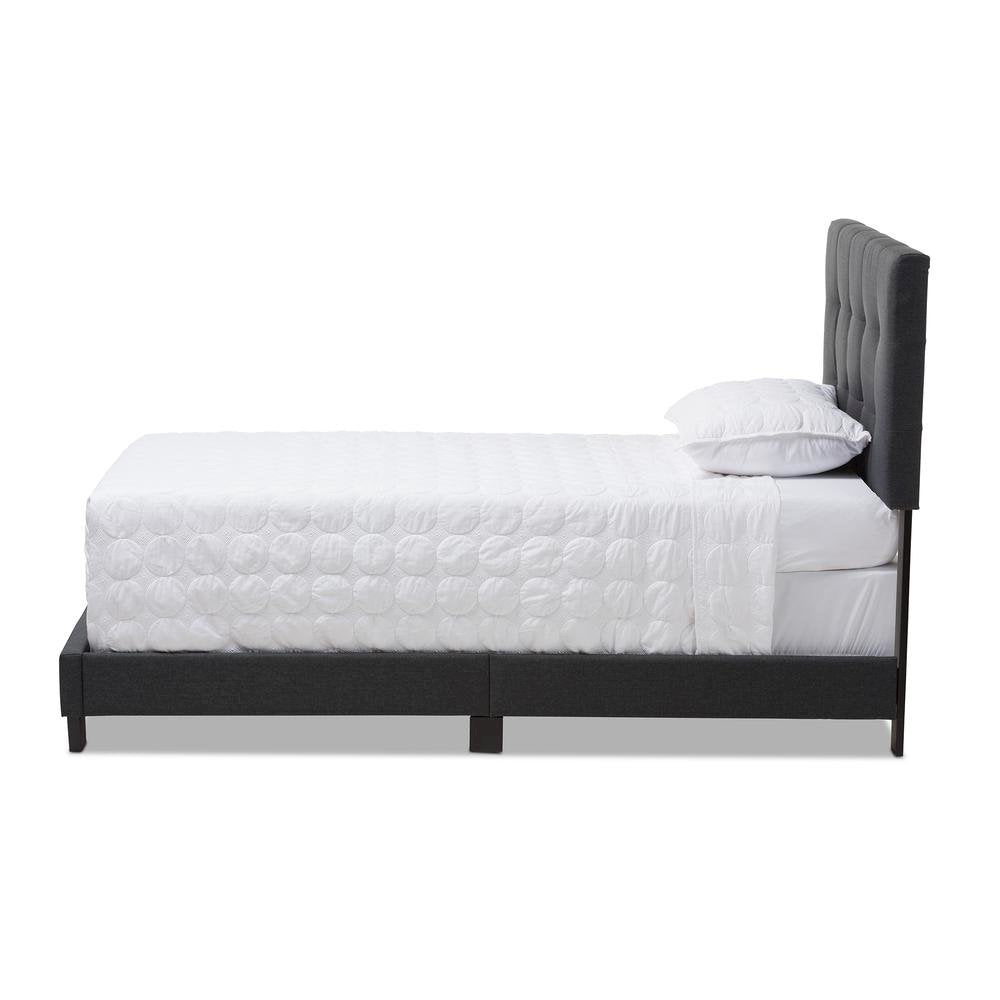 Brookfield Modern and Contemporary Charcoal Grey Fabric Twin Size Bed