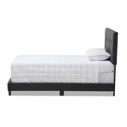 Brookfield Modern and Contemporary Charcoal Grey Fabric Twin Size Bed