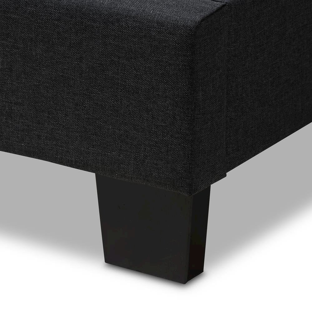 Brookfield Modern and Contemporary Charcoal Grey Fabric Twin Size Bed