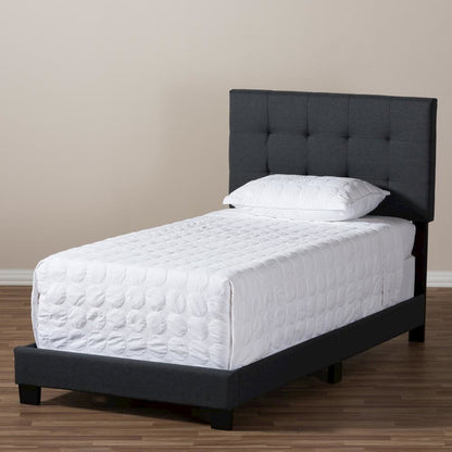 Brookfield Modern and Contemporary Charcoal Grey Fabric Twin Size Bed