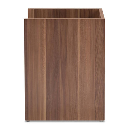 Vanda Modern and Contemporary Two-Tone Walnut and Black Wood 1-Drawer Nightstand