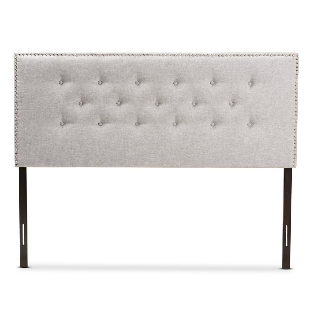 Greyish Beige Fabric Upholstered Full Size Headboard